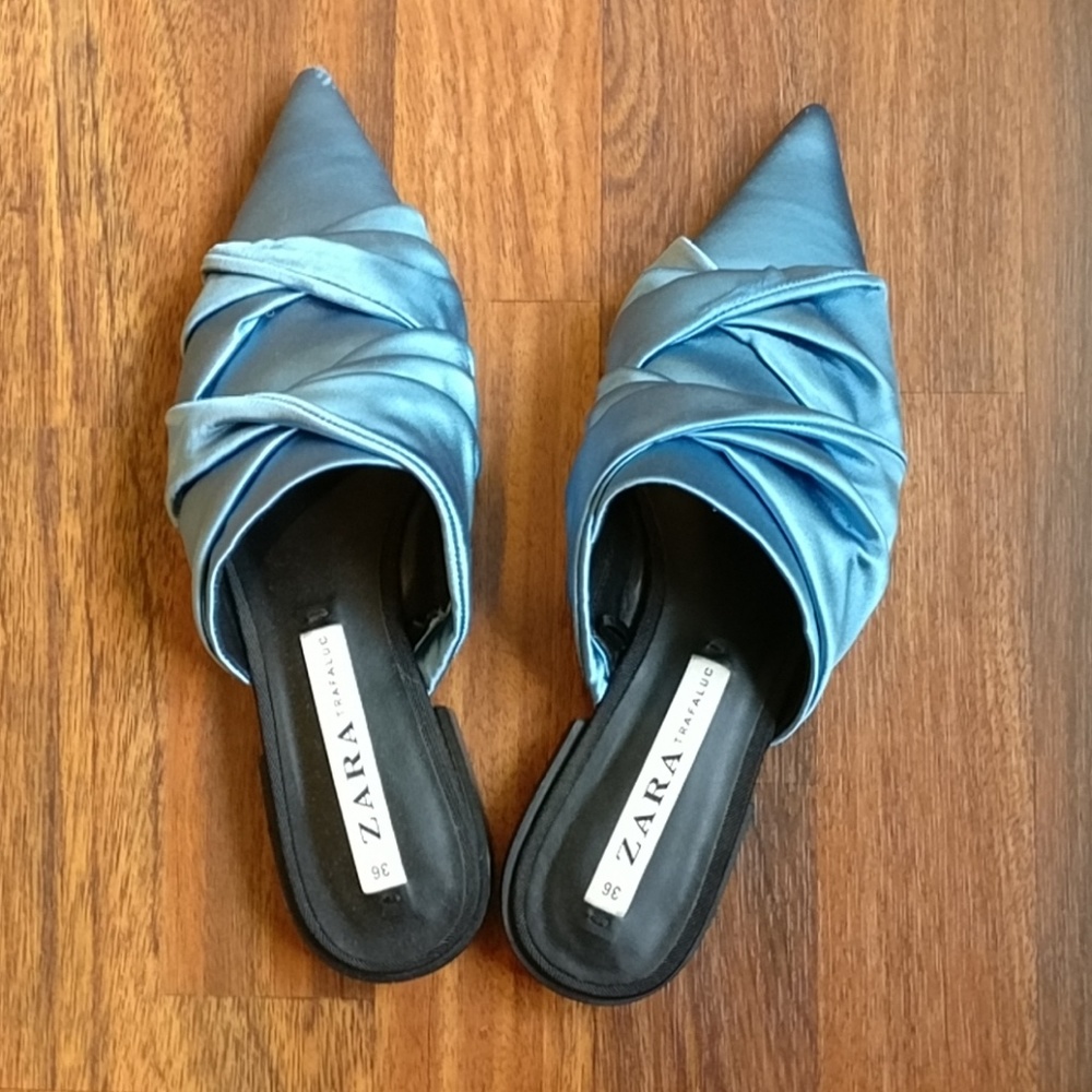 Zara Satin Slide Shoes